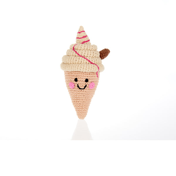 Pebble Fair Trade 99 Ice Cream Rattle
