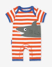 Load image into Gallery viewer, Toby Tiger Organic Shark Applique Romper
