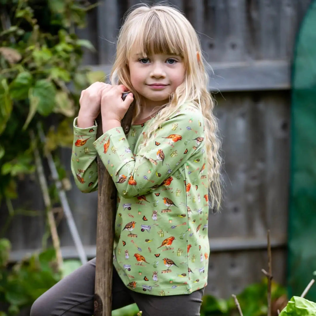 Jeco Organic Olive Little Robin Long Sleeve Top