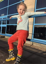 Load image into Gallery viewer, Pigeon Organic Velour Orange Leggings
